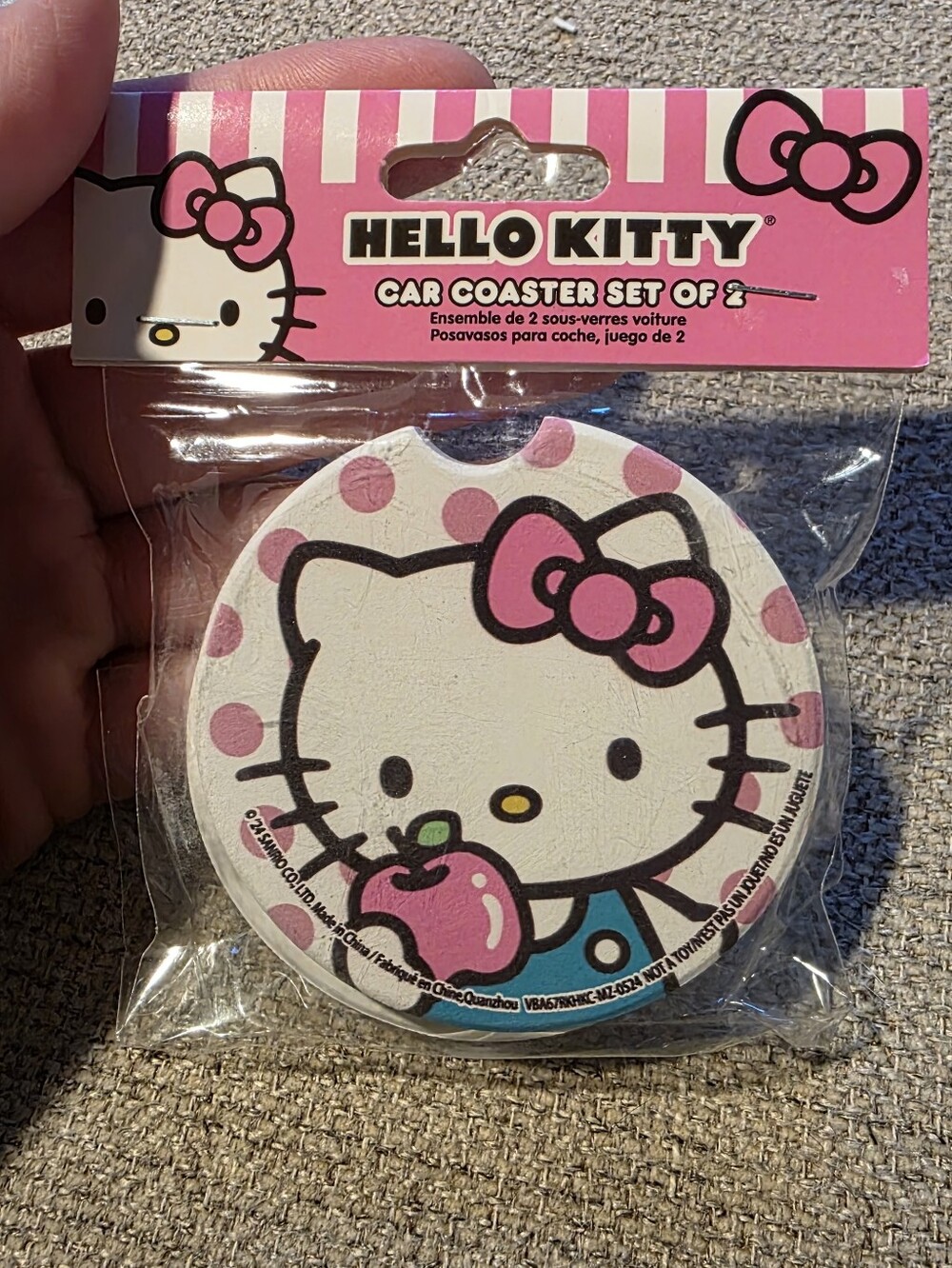 New Sanrio Hello kitty car coasters set of 2